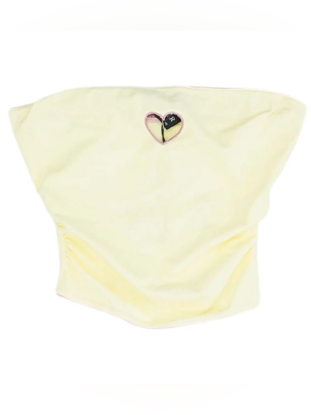 Cider Yellow Heart Appliqué Tube Top